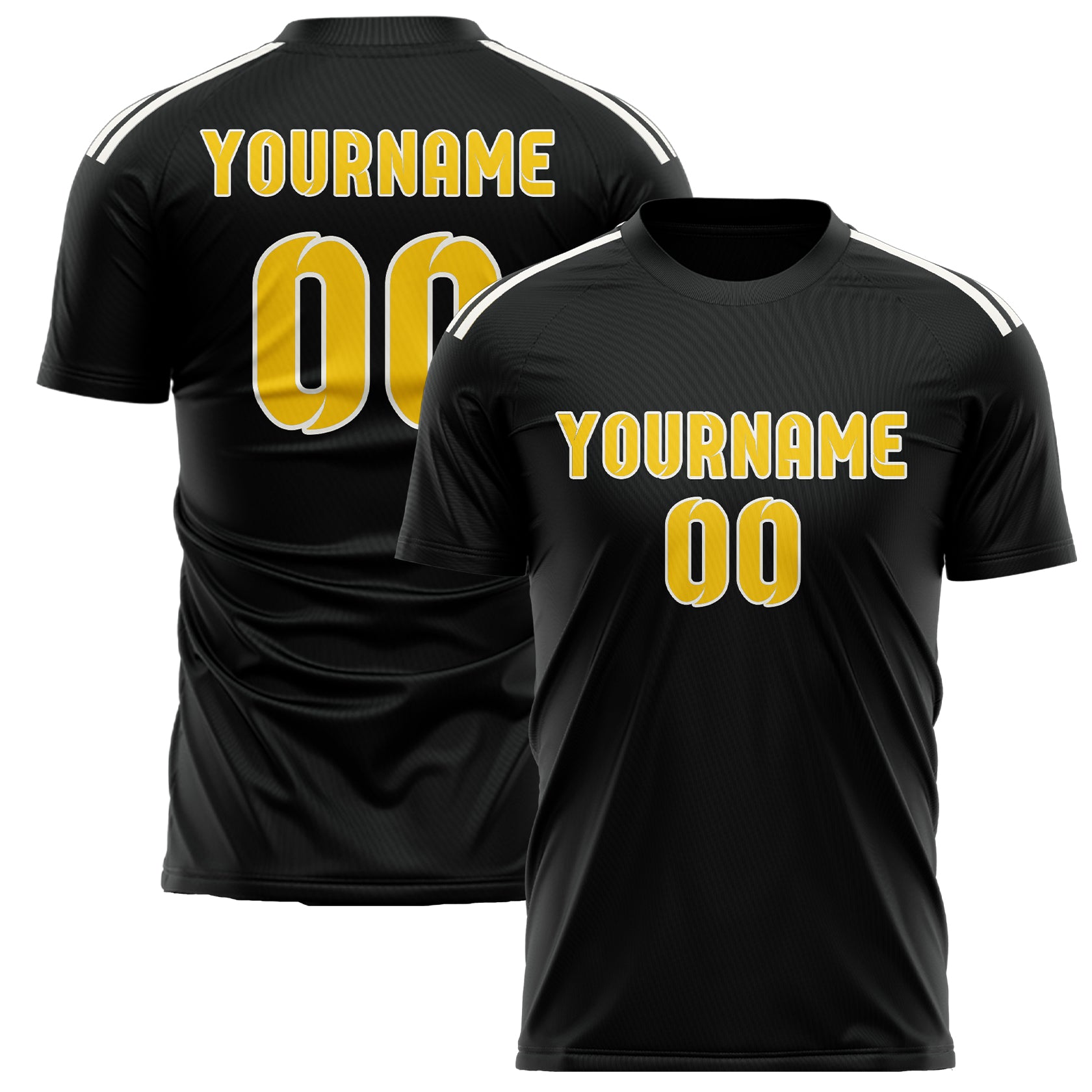 Benutzerdefiniertes Professionelles Schwarz Gold Fußballtrikot