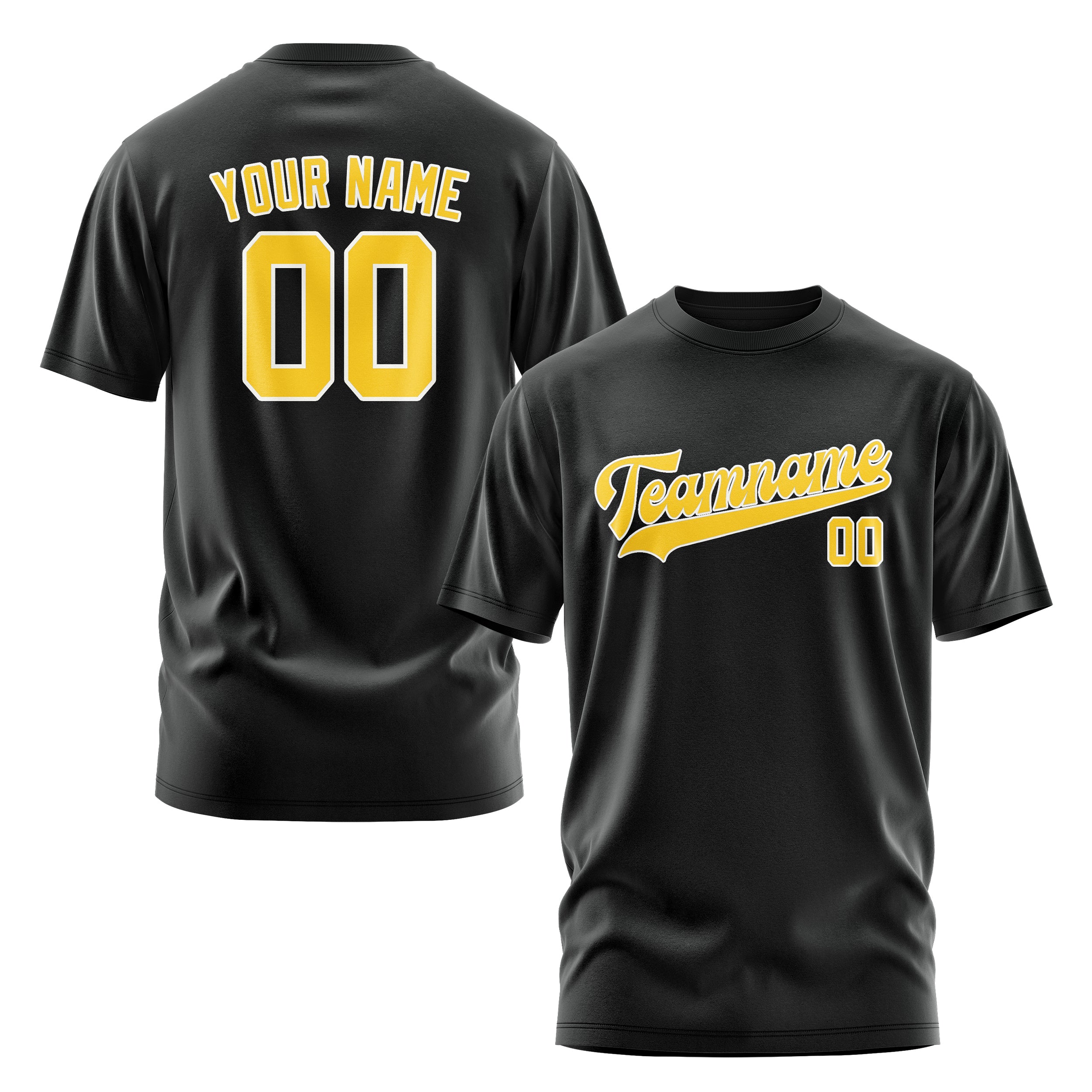 Maßgeschneidertes Schwarz Gold T-Shirt