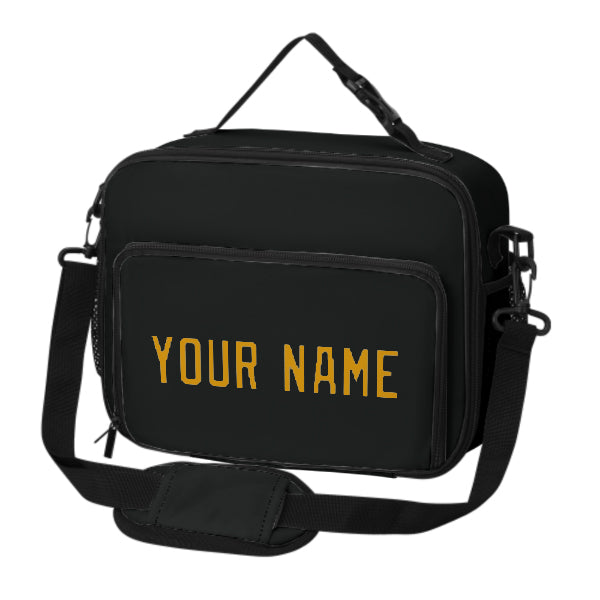 Maßgeschneidertes Schwarz Yellow Lunch-Tasche