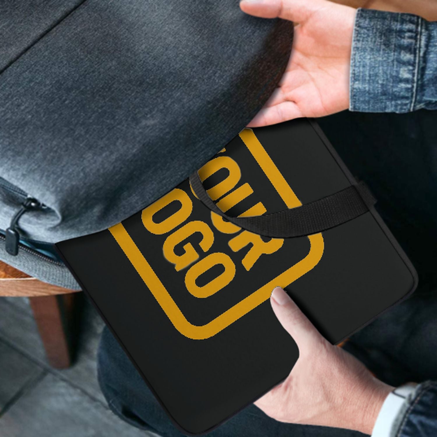 Maßgeschneidertes Schwarz Yellow Laptop Tasche