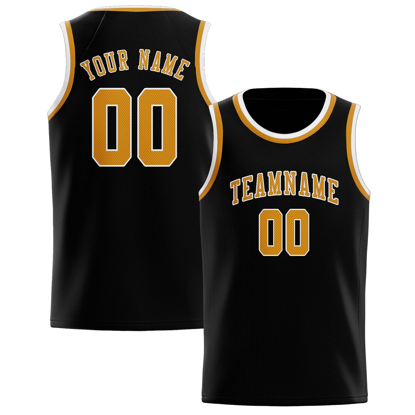 Benutzerdefiniertes Professionelles Schwarz Gelb Basketballtrikot