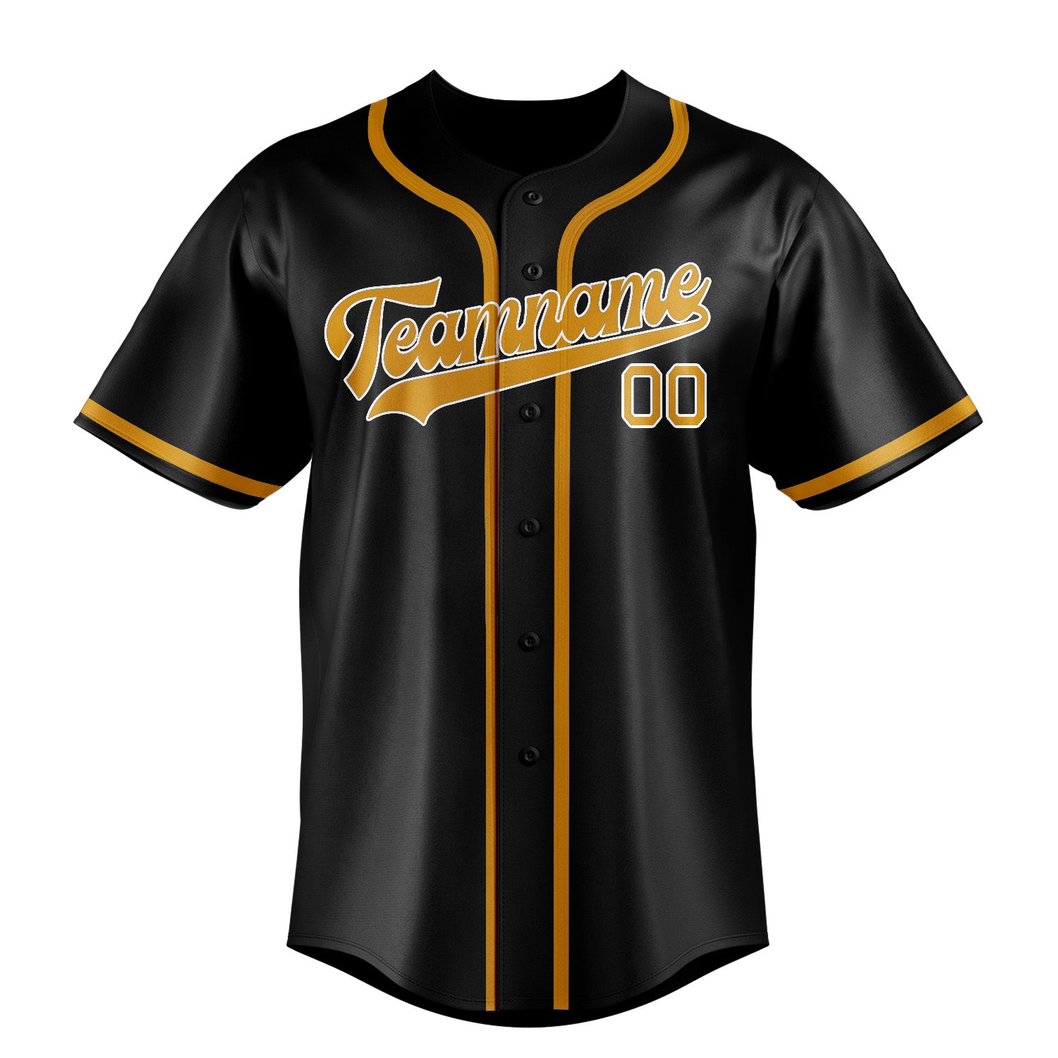 Benutzerdefiniertes Professionelles Schwarz Gelb Baseballtrikot