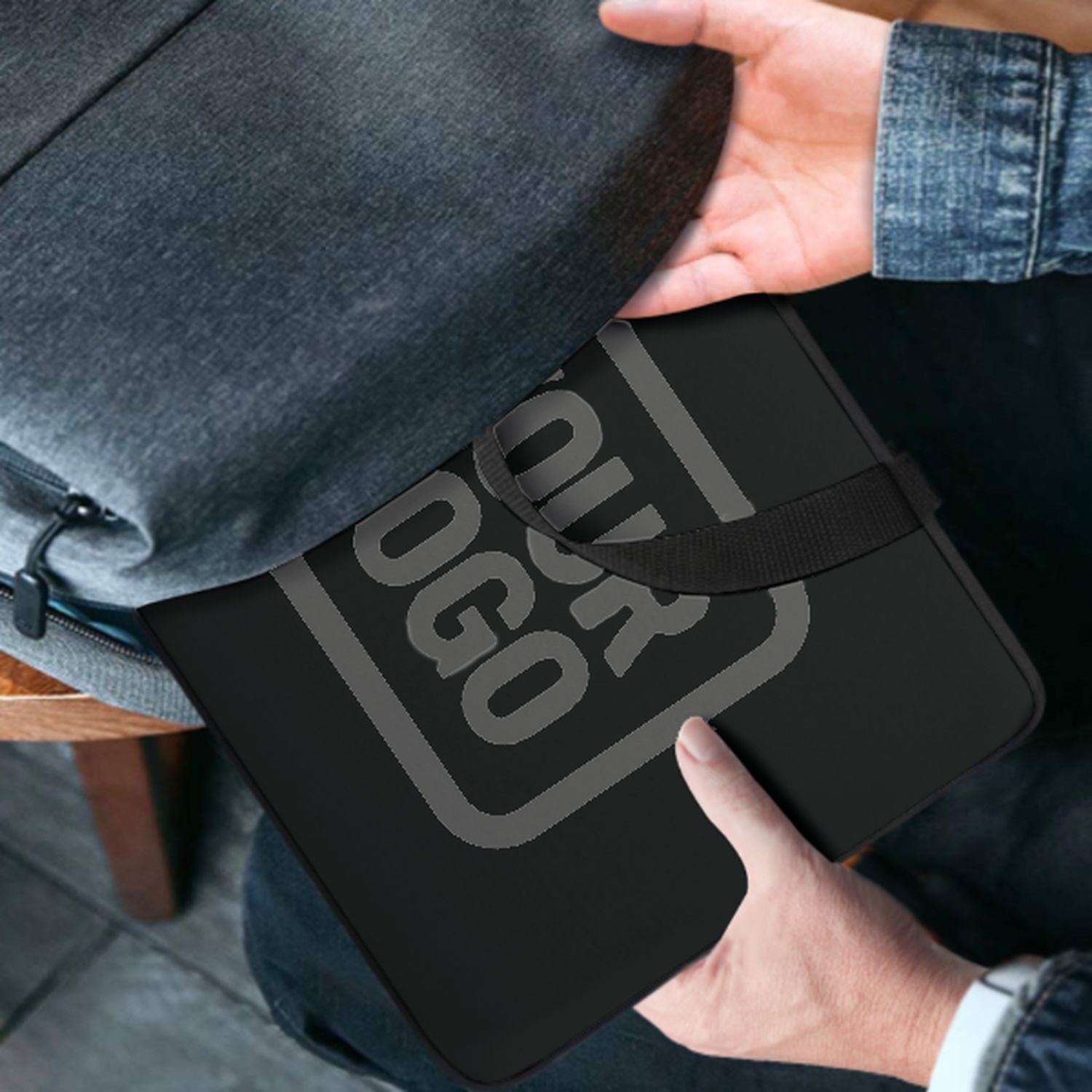Maßgeschneidertes Schwarz Dark Grey Laptop Tasche