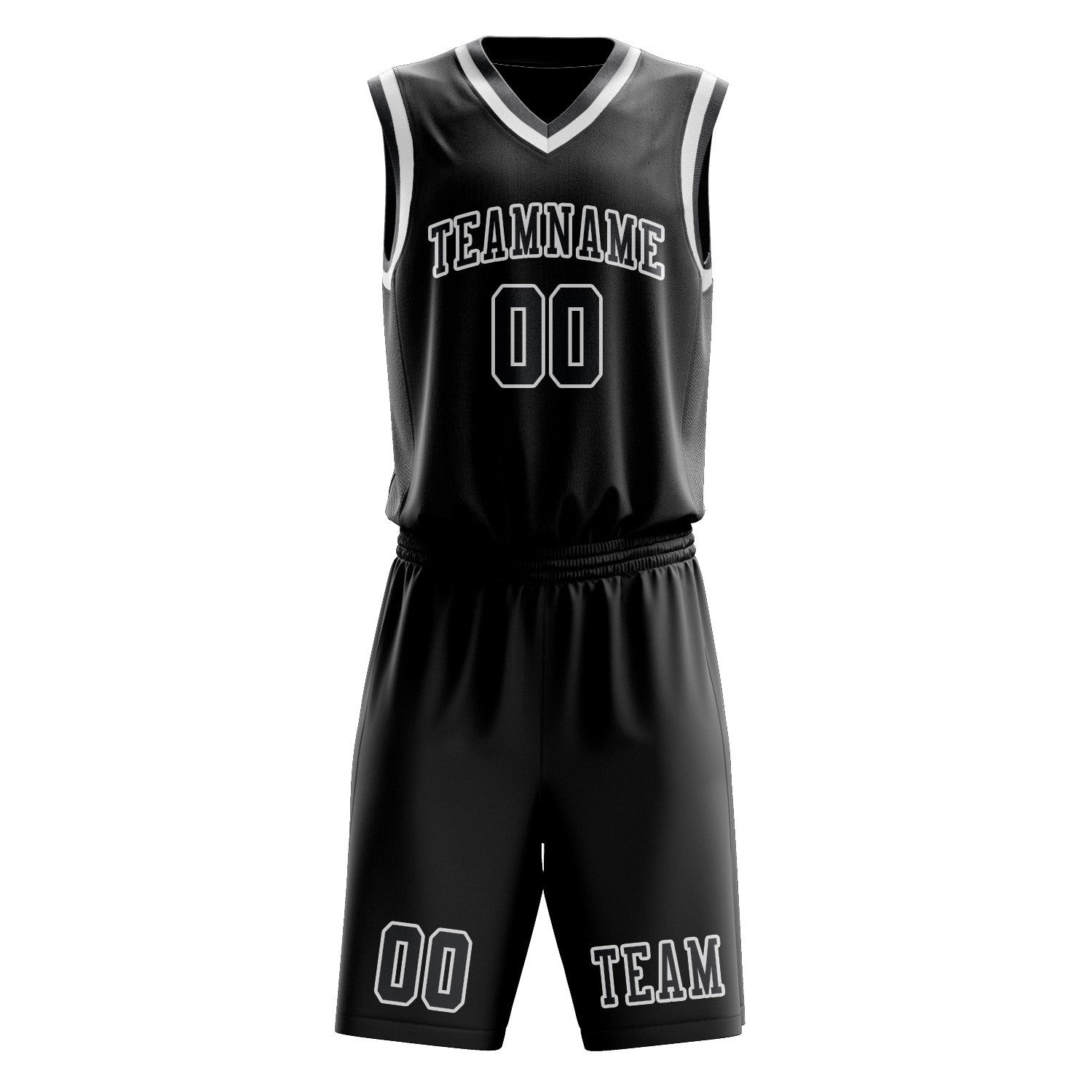 Benutzerdefiniertes Professionelles Schwarz Dunkelgrau Basketballtrikot-Set