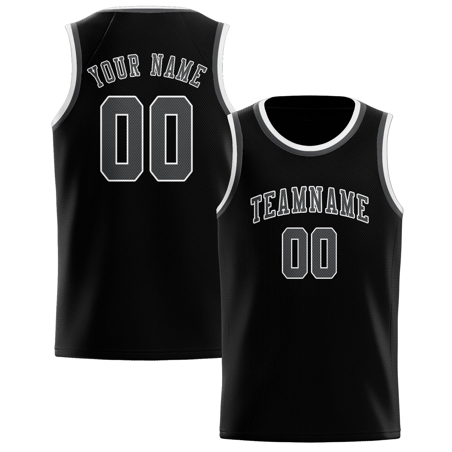 Benutzerdefiniertes Professionelles Schwarz Dunkelgrau Basketballtrikot