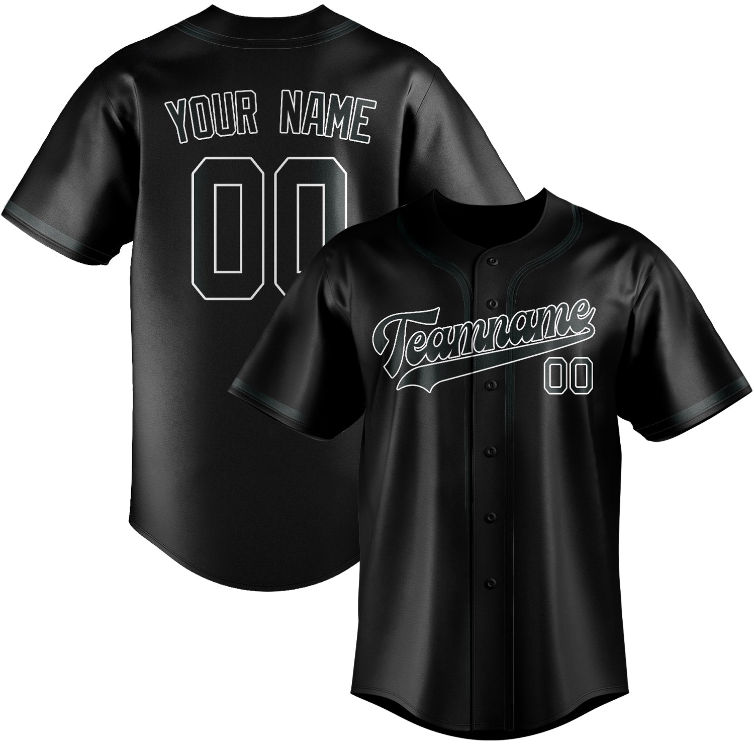 Benutzerdefiniertes Professionelles Schwarz Dunkelgrau Baseballtrikot