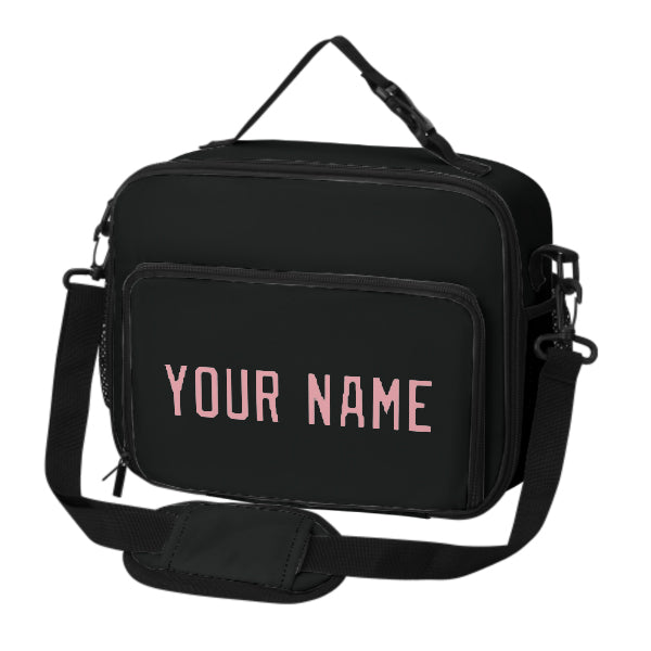 Maßgeschneidertes Schwarz Light Pink Lunch-Tasche