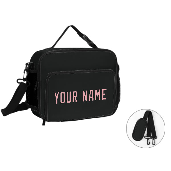 Maßgeschneidertes Schwarz Light Pink Lunch-Tasche