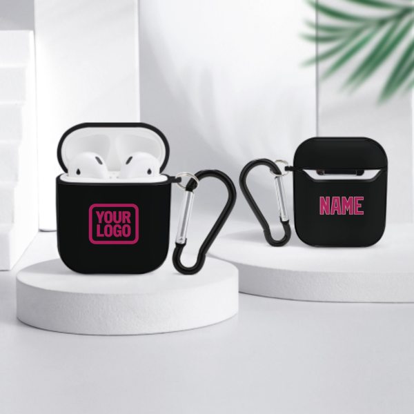 Maßgeschneidertes Schwarz Rosarot AirPods-Hülle
