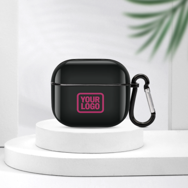 Maßgeschneidertes Schwarz Rosarot AirPods-Hülle (3. Generation)