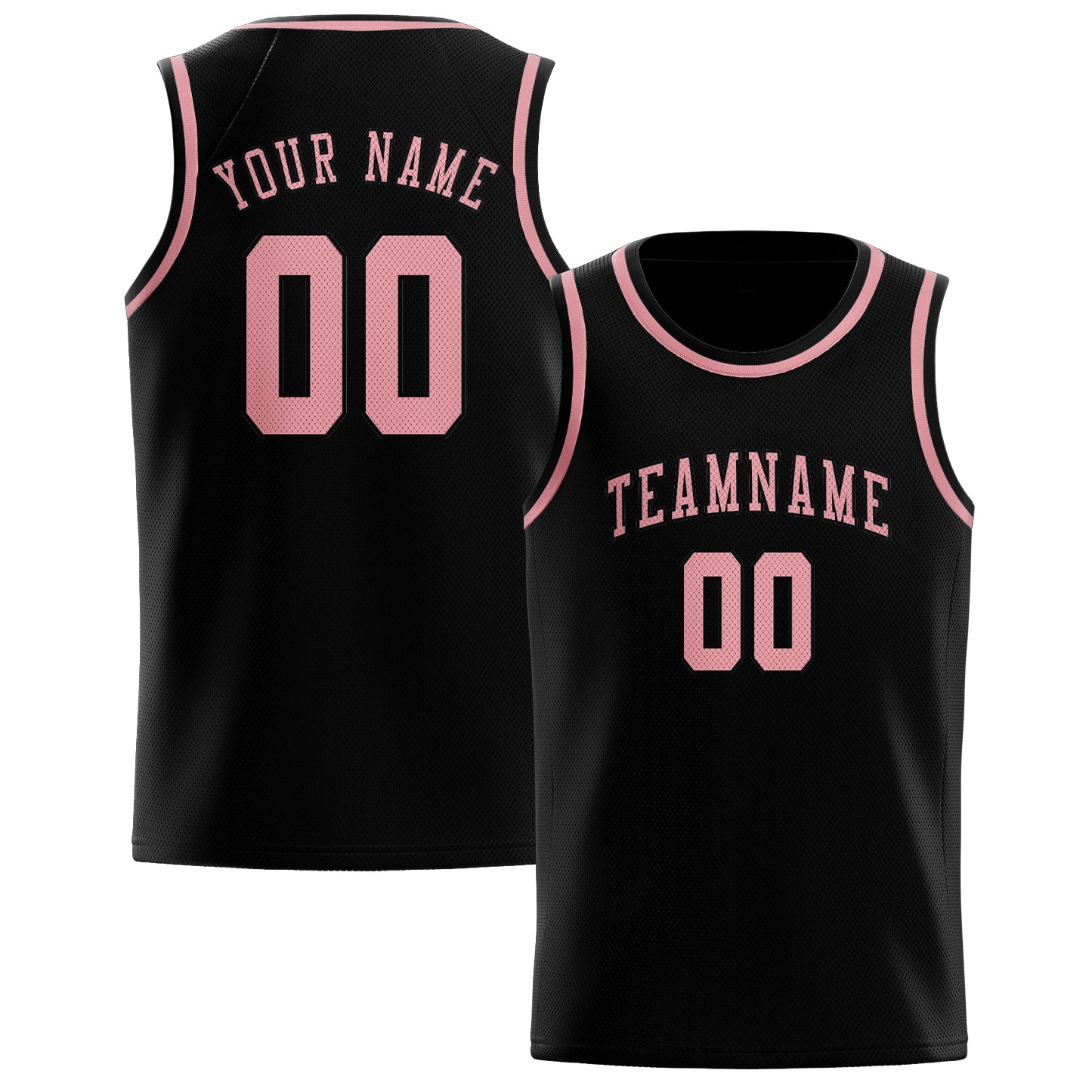Benutzerdefiniertes Professionelles Schwarz Rosa Basketballtrikot