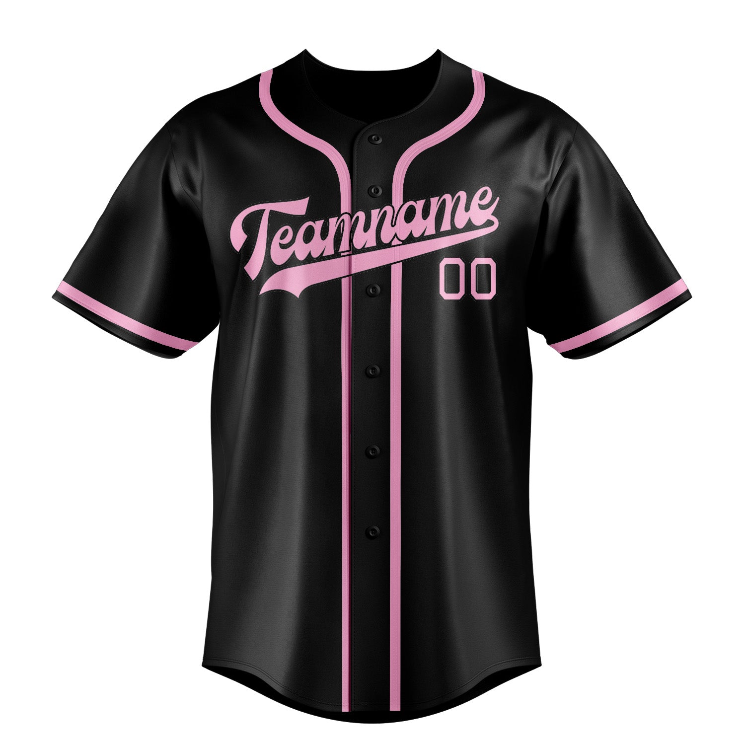 Benutzerdefiniertes Professionelles Schwarz Rosa Baseballtrikot