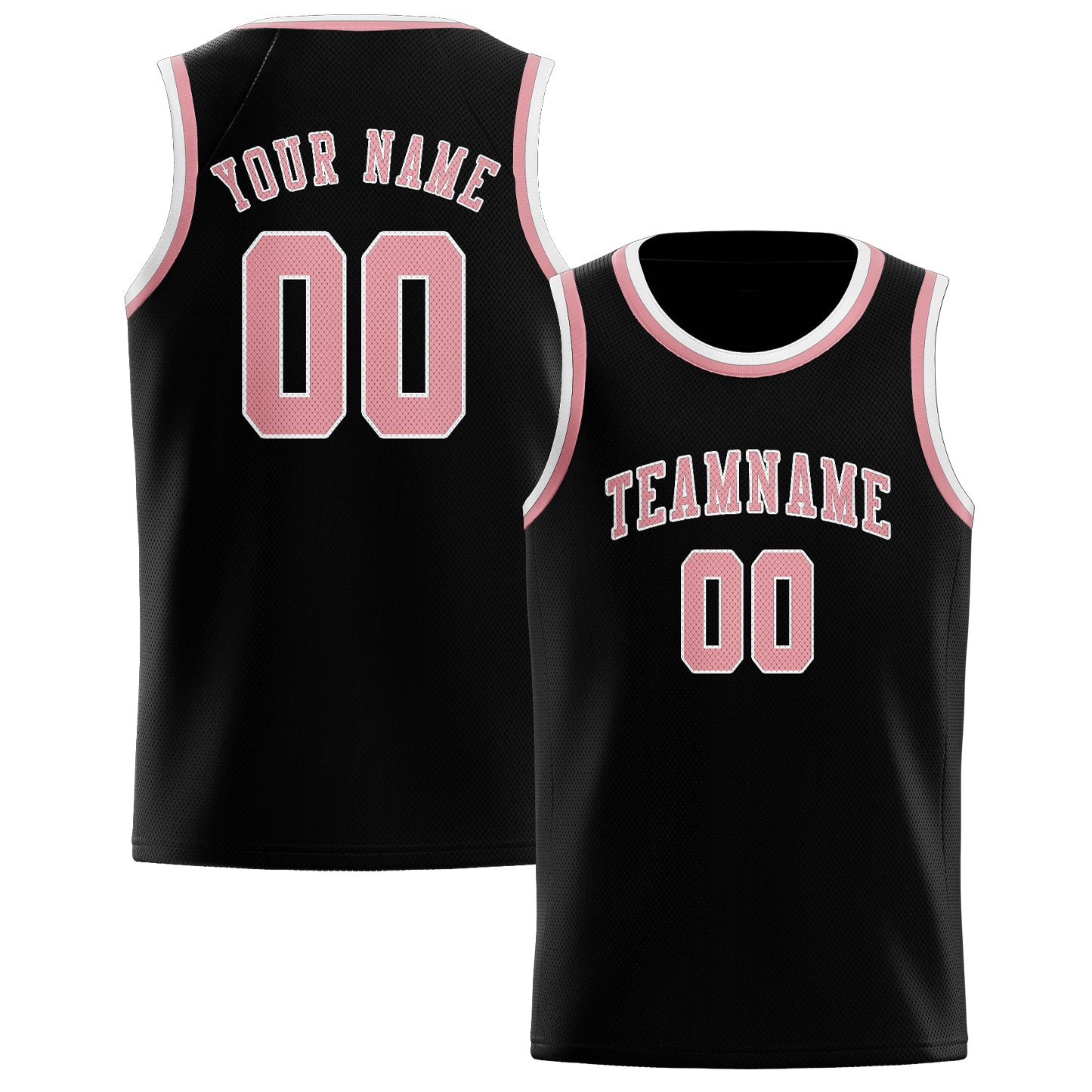 Benutzerdefiniertes Professionelles Schwarz Rosa Basketballtrikot