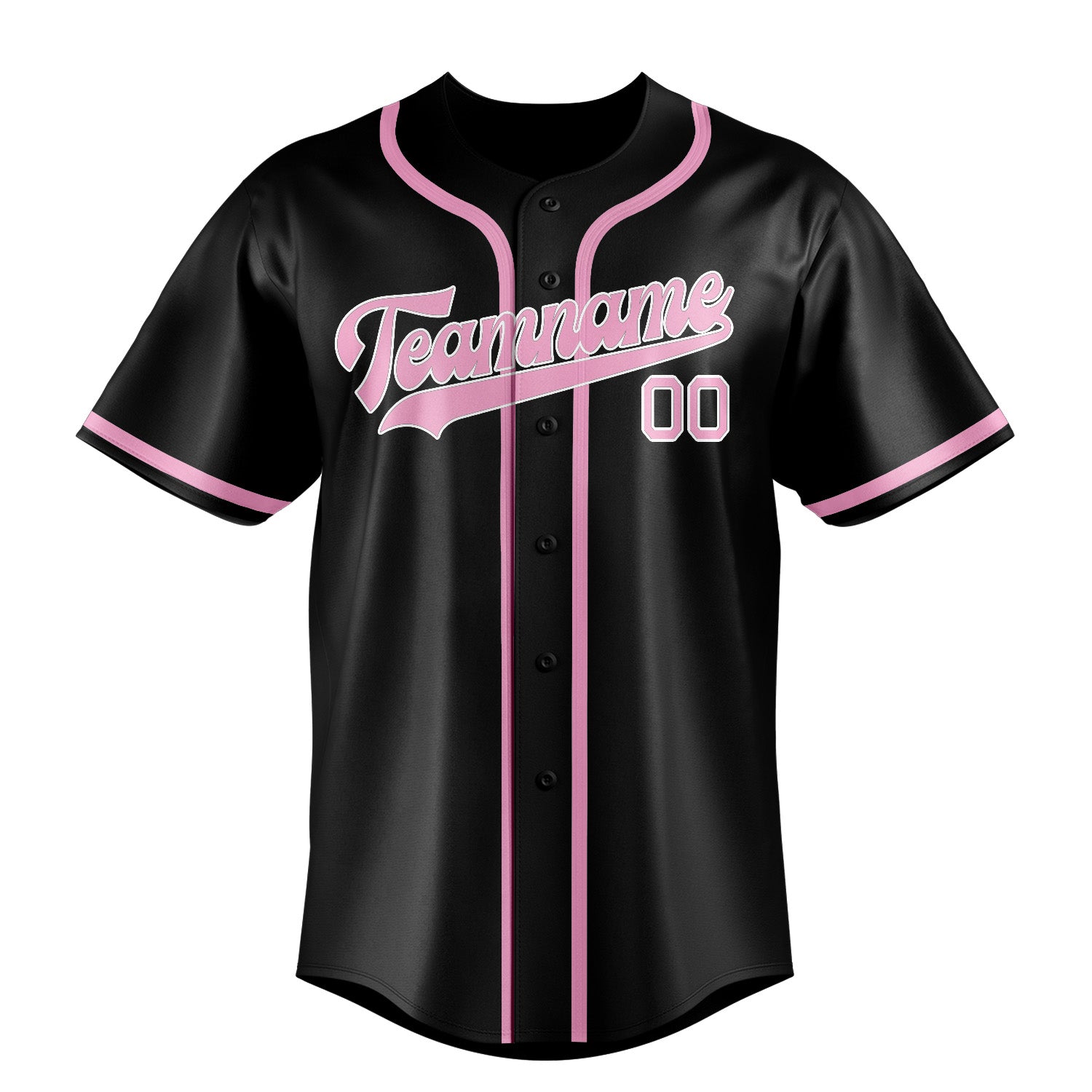Benutzerdefiniertes Professionelles Schwarz Rosa Baseballtrikot