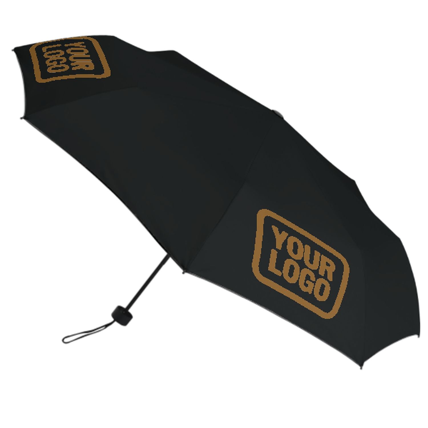 Maßgeschneidertes Schwarz Khaki Automatik-Regenschirm