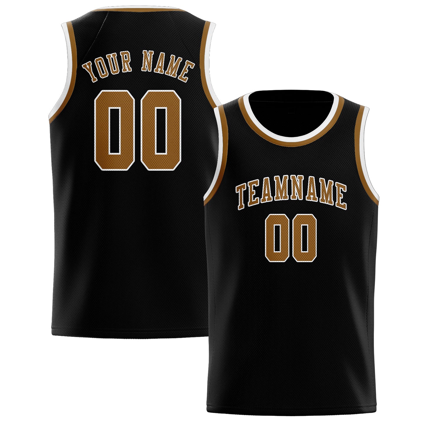 Benutzerdefiniertes Professionelles Schwarz Khaki Basketballtrikot