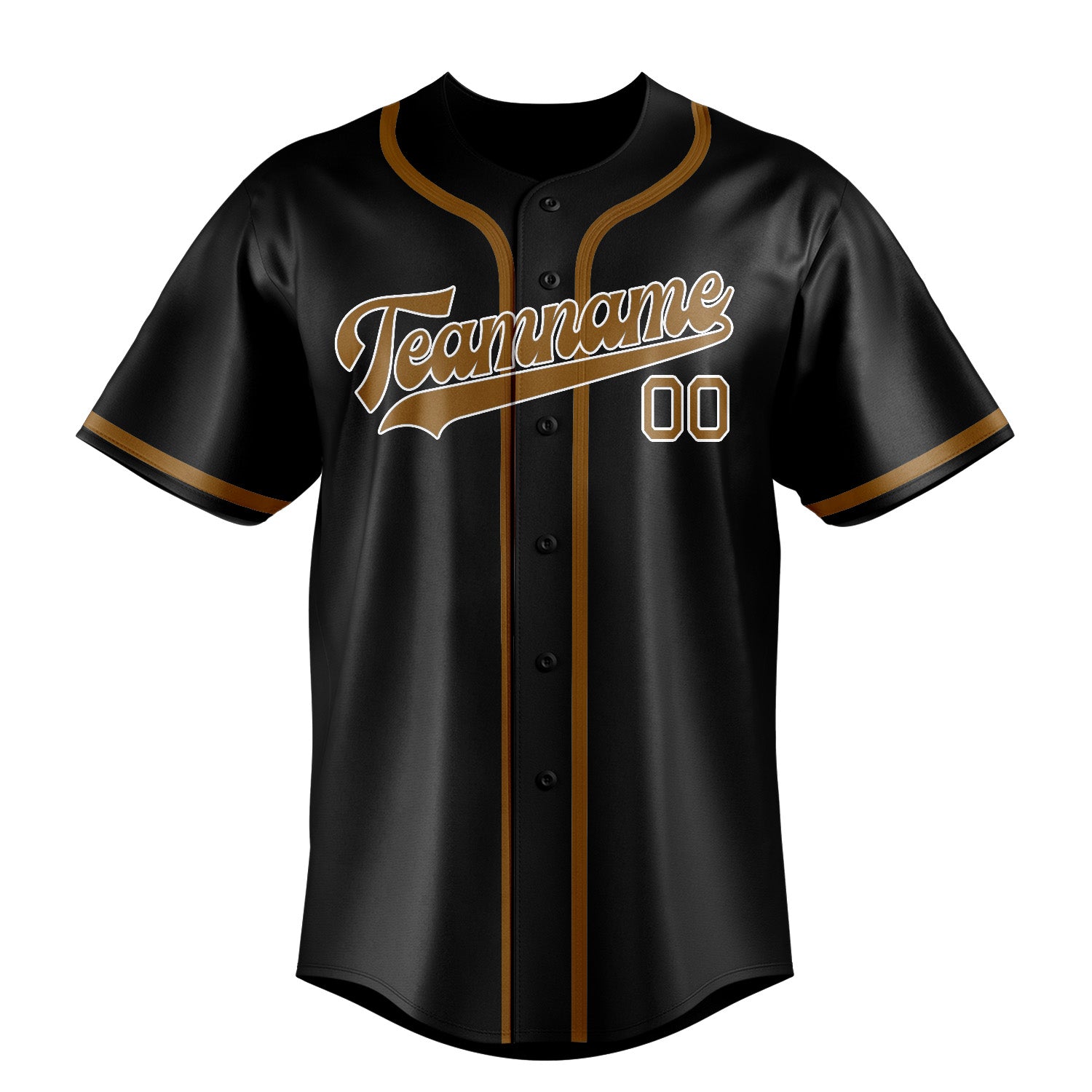 Benutzerdefiniertes Professionelles Schwarz Khaki Baseballtrikot