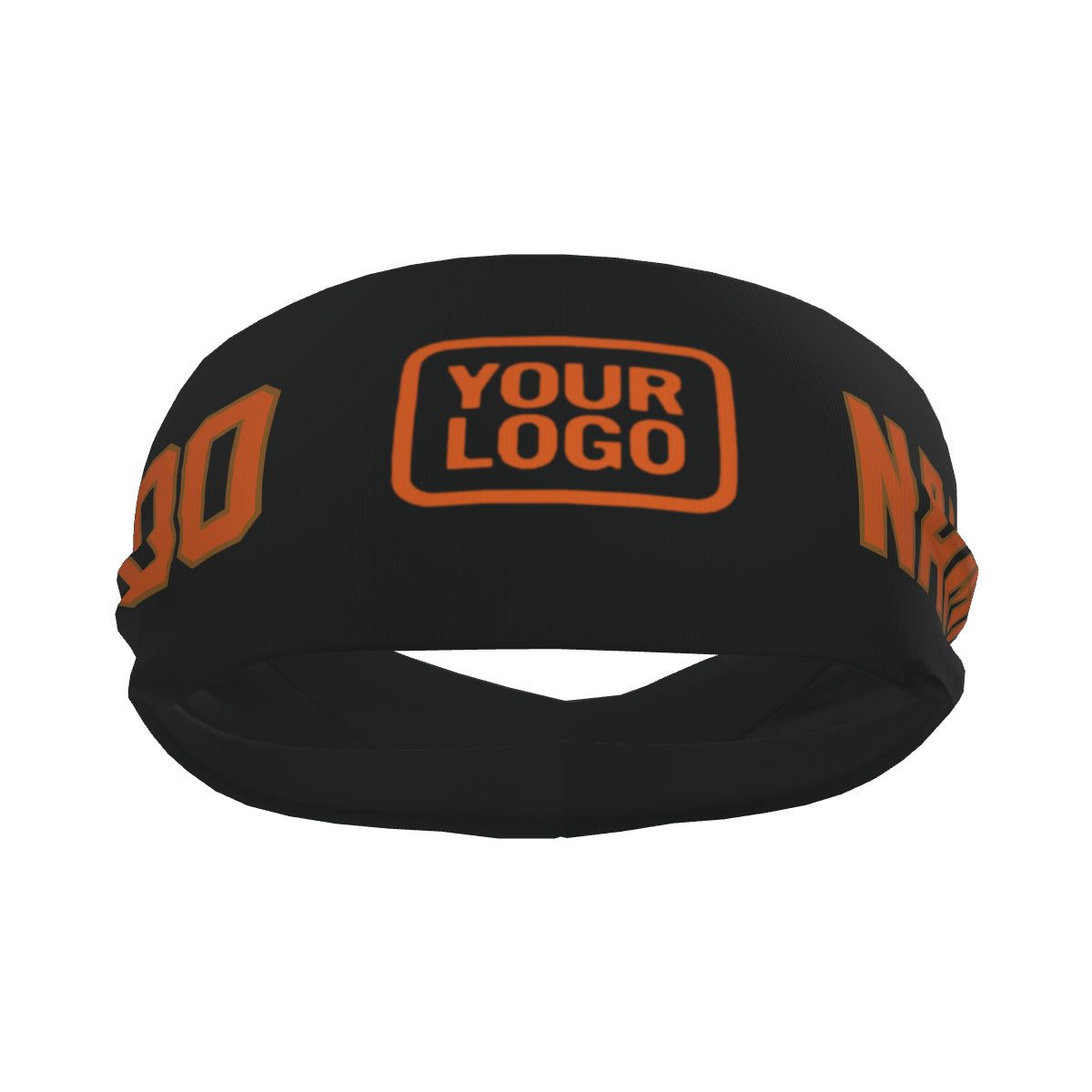 Maßgeschneidertes Schwarz Orange Sport Stirnband