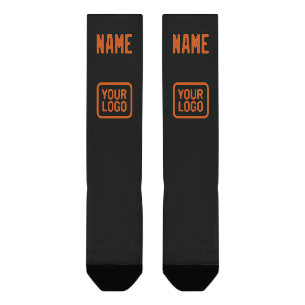 Maßgeschneidertes Schwarz Orange Kniestrümpfe