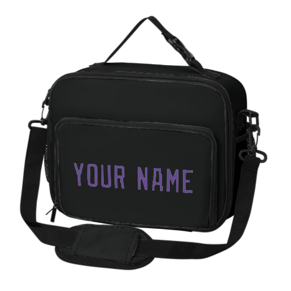 Maßgeschneidertes Schwarz Light Purple Lunch-Tasche