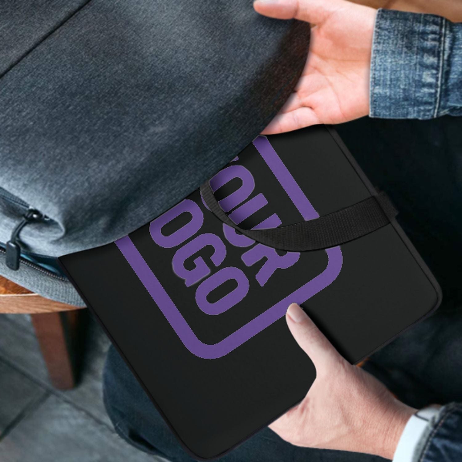 Maßgeschneidertes Schwarz Light Purple Laptop Tasche