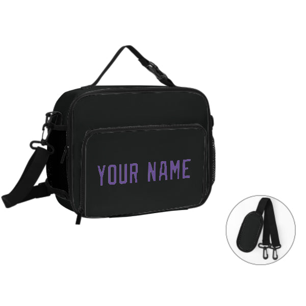 Maßgeschneidertes Schwarz Light Purple Lunch-Tasche