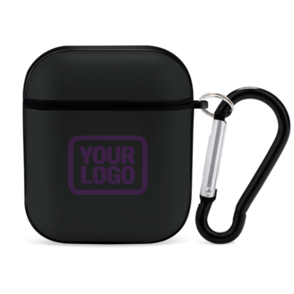 Maßgeschneidertes Schwarz Lila AirPods-Hülle
