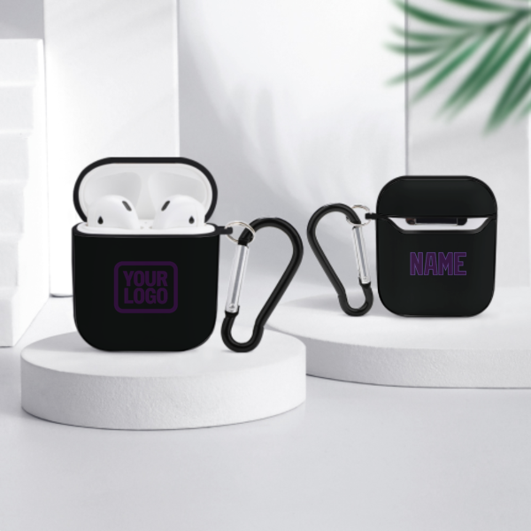 Maßgeschneidertes Schwarz Lila AirPods-Hülle