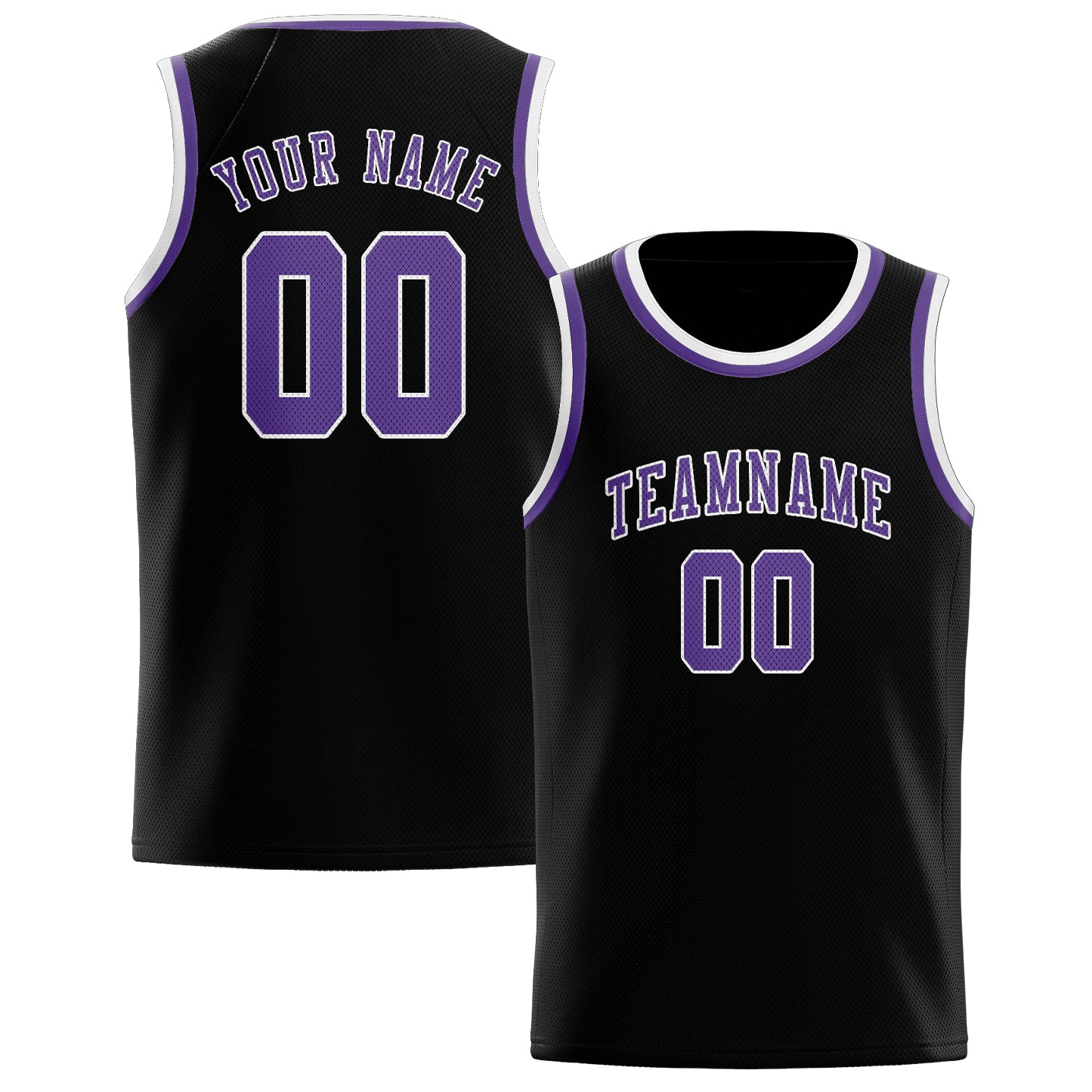 Benutzerdefiniertes Professionelles Schwarz Lavendel Basketballtrikot