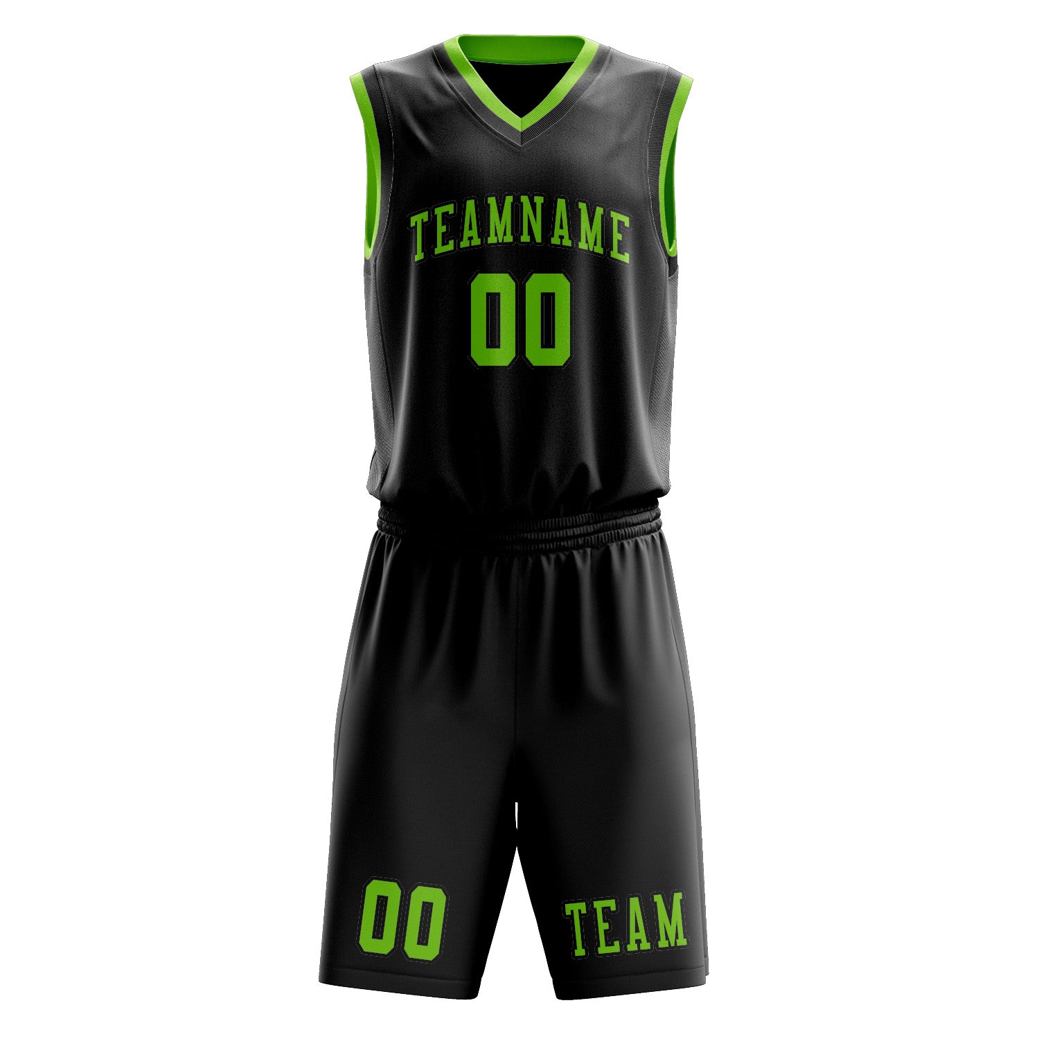 Benutzerdefiniertes Professionelles Schwarz Smaragdgrün Basketballtrikot-Set