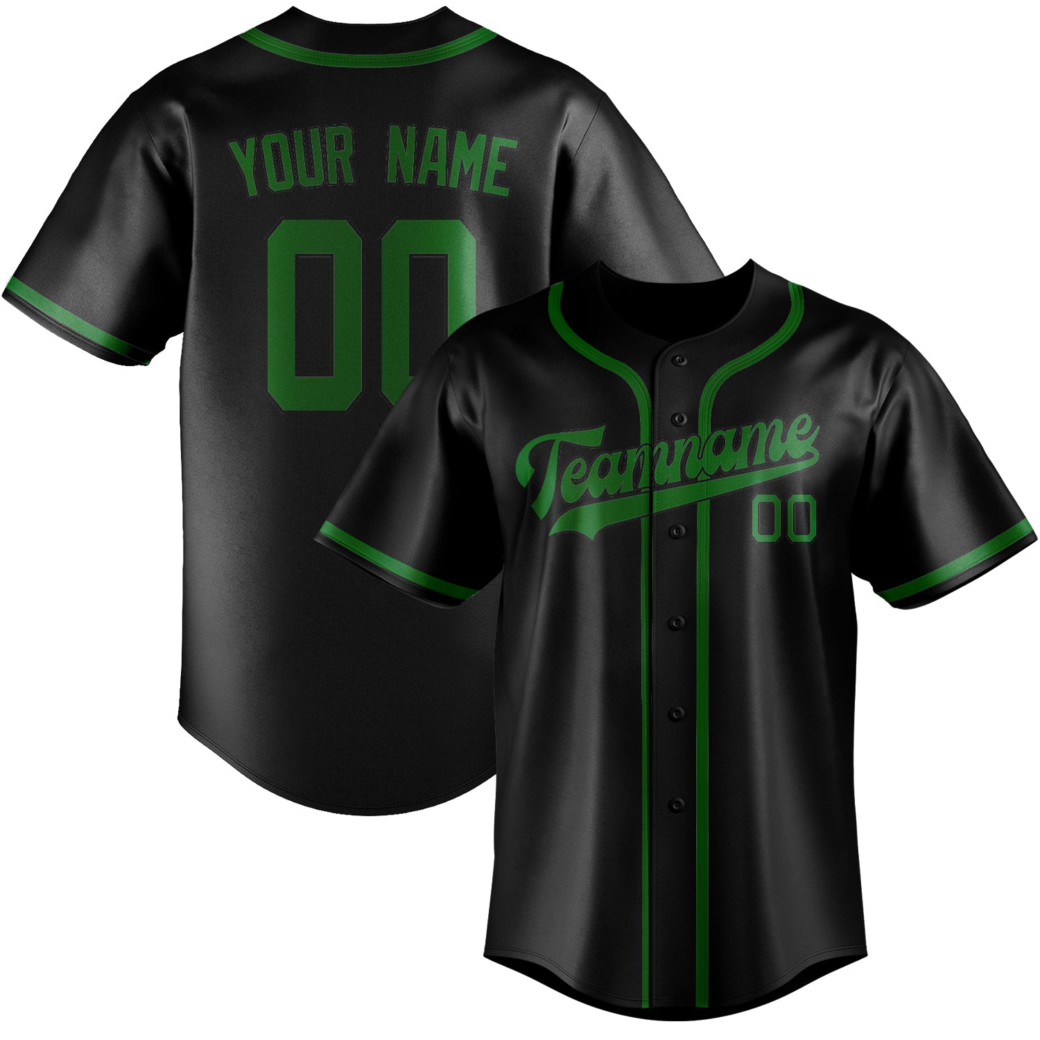 Benutzerdefiniertes Professionelles Schwarz Smaragdgrün Baseballtrikot