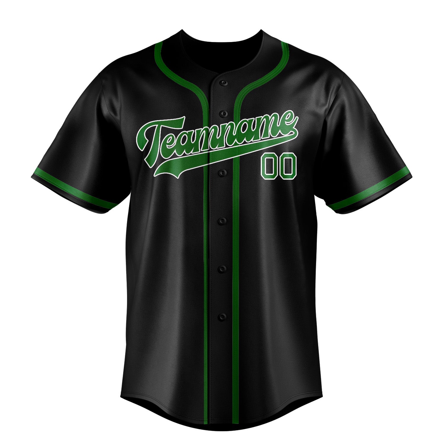 Benutzerdefiniertes Professionelles Schwarz Smaragdgrün Baseballtrikot