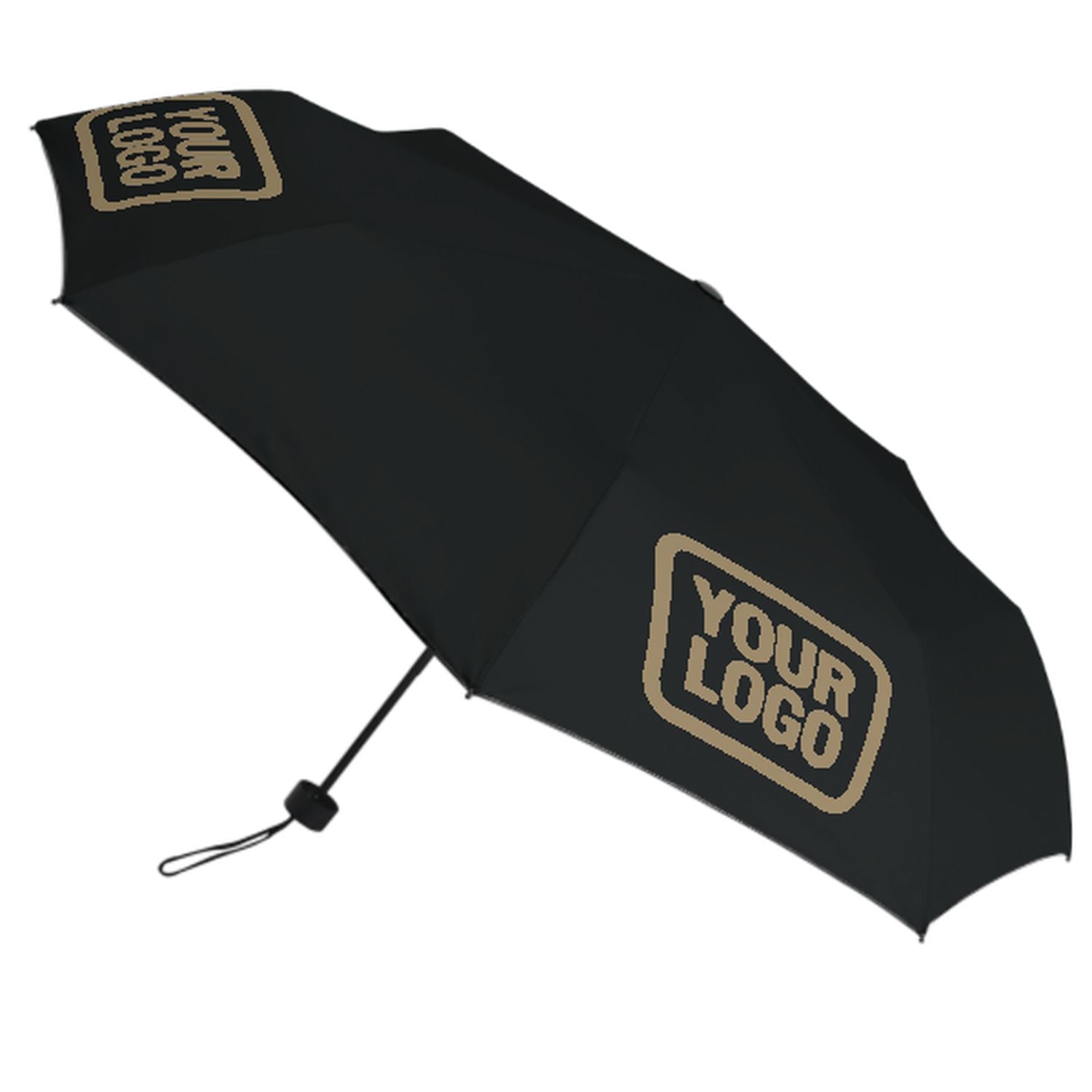 Maßgeschneidertes Schwarz Hellkhaki Automatik-Regenschirm