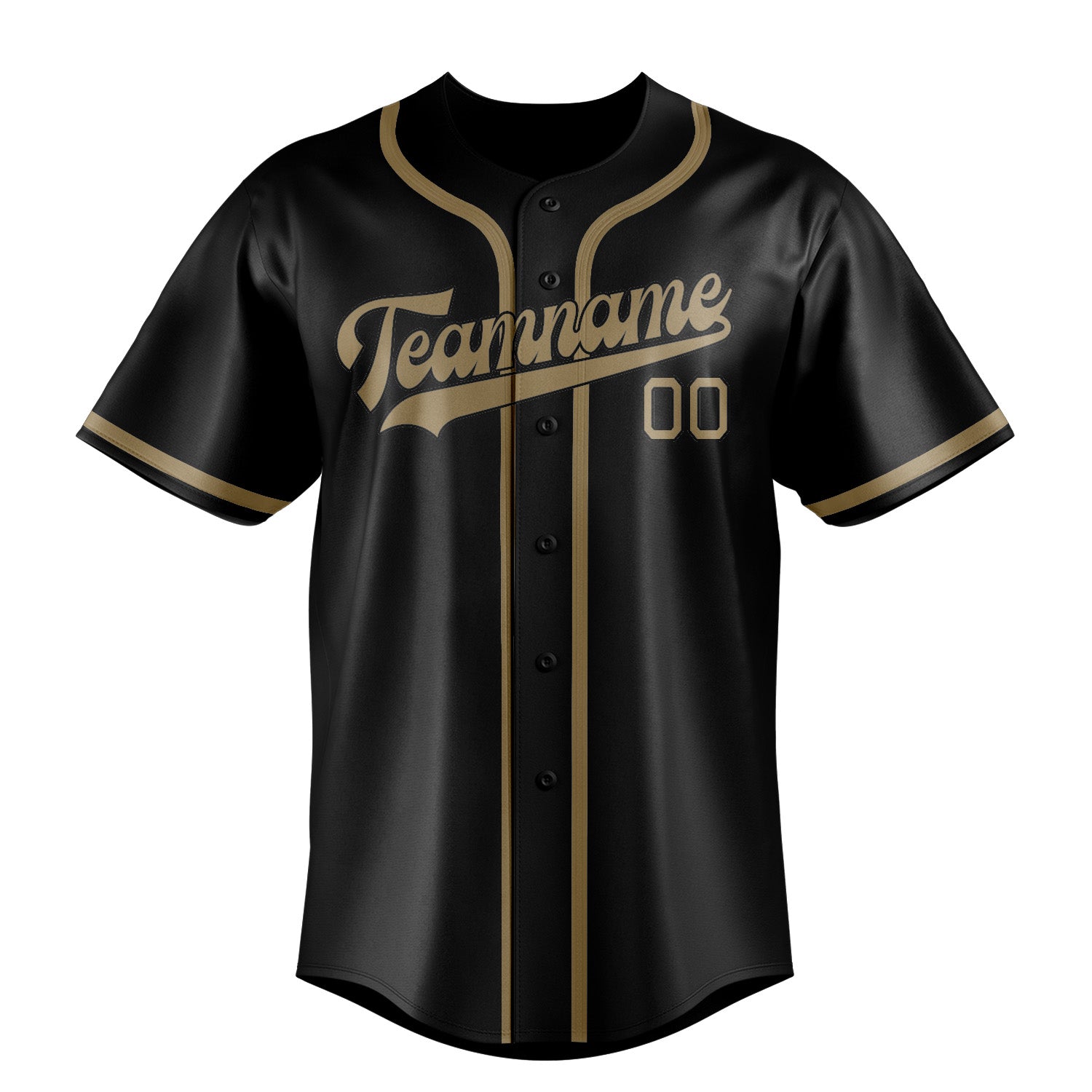 Benutzerdefiniertes Professionelles Schwarz Hellkhaki Baseballtrikot