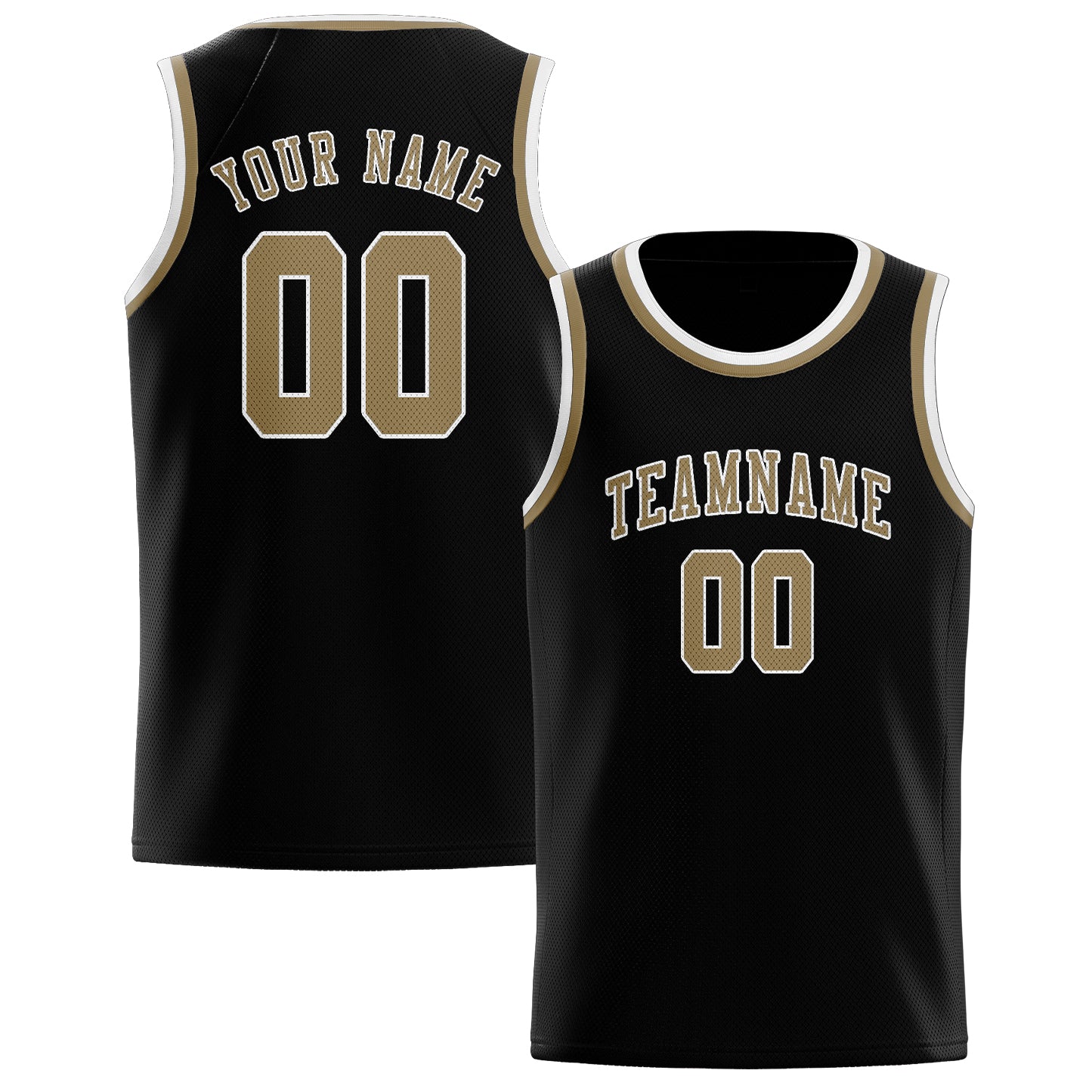 Benutzerdefiniertes Professionelles Schwarz Hellkhaki Basketballtrikot