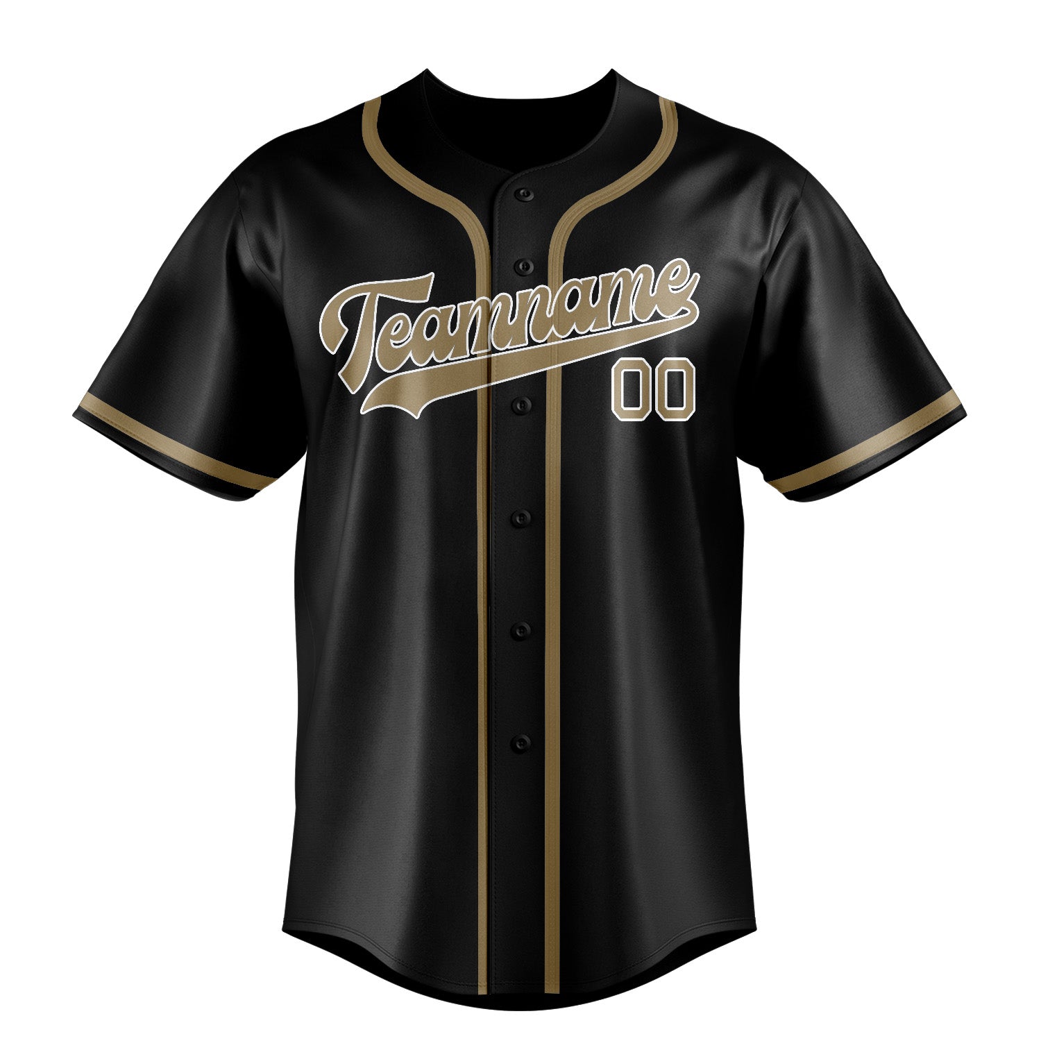 Benutzerdefiniertes Professionelles Schwarz Hellkhaki Baseballtrikot
