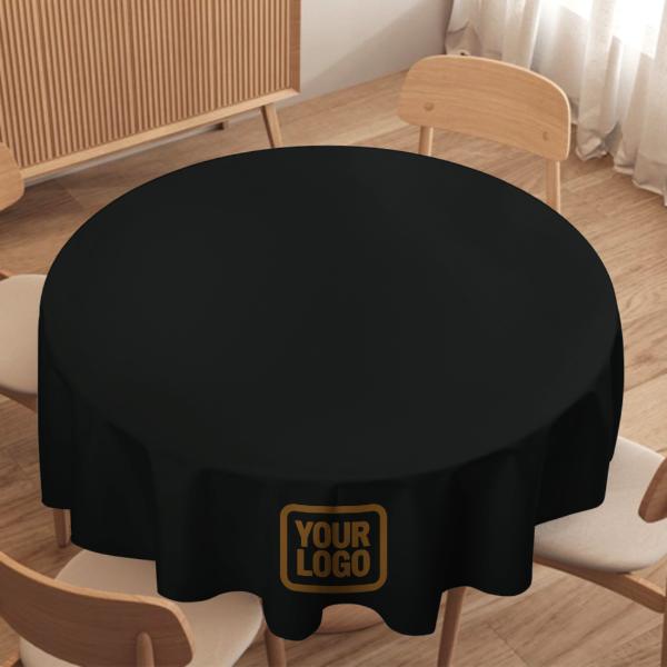 Maßgeschneidertes Schwarz Khaki Runde Tischdecke