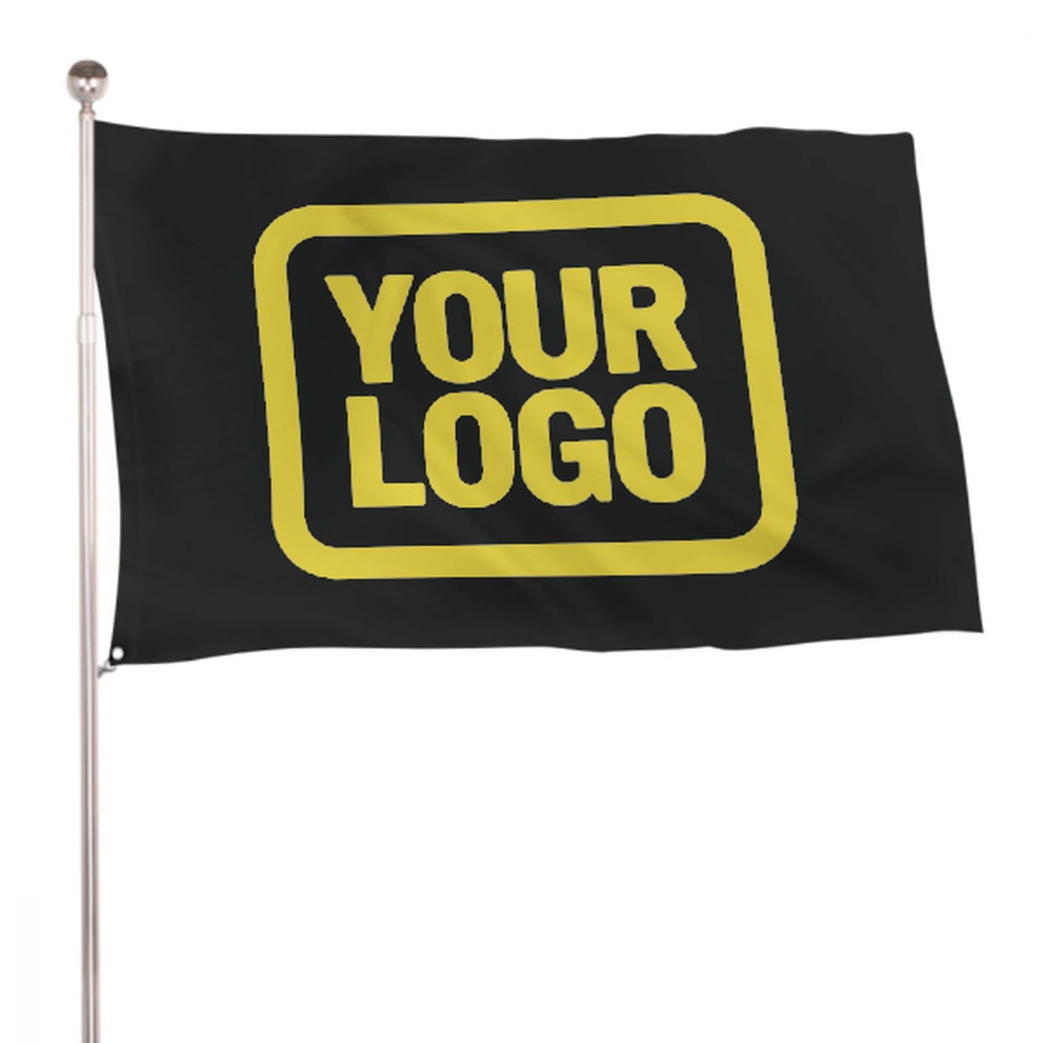 Maßgeschneidertes Schwarz Blassgelb Flagge