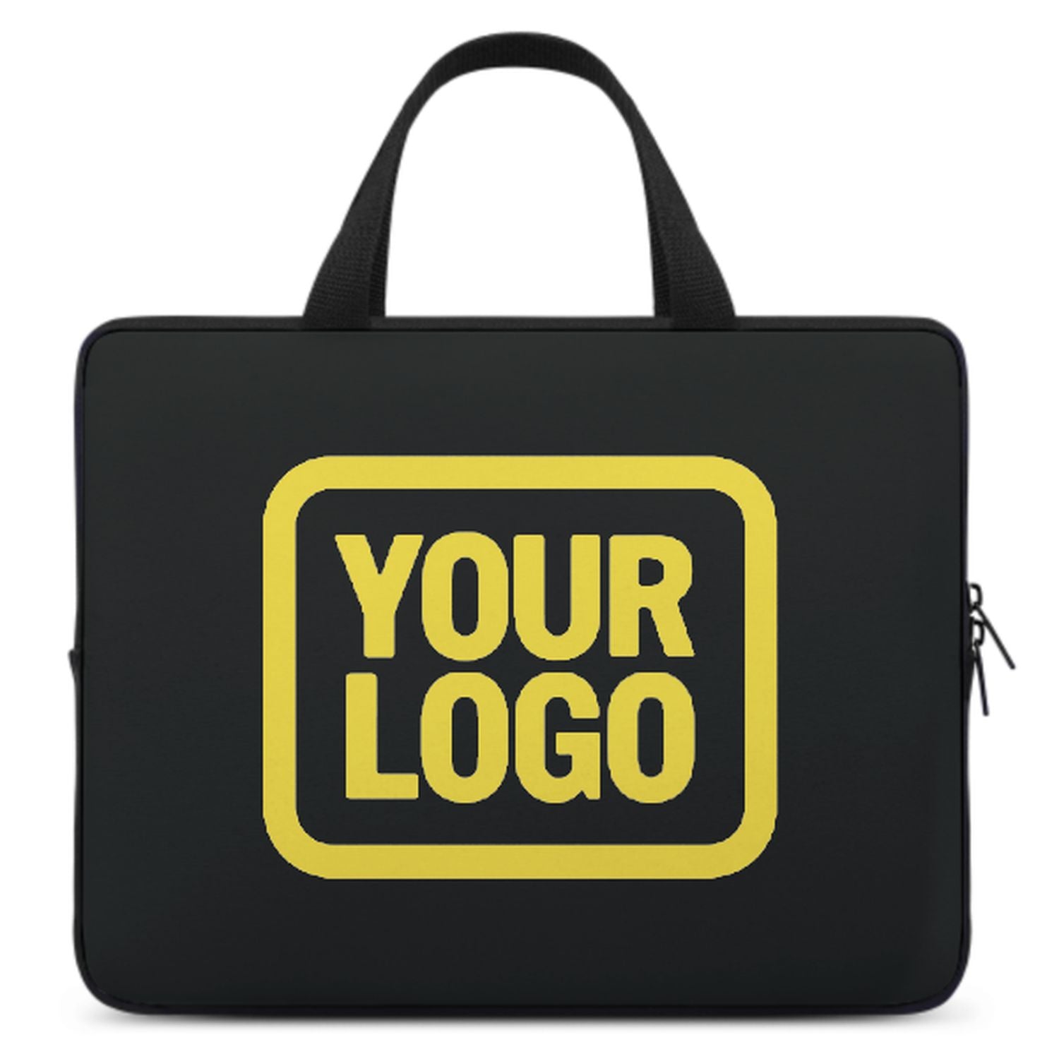 Maßgeschneidertes Schwarz Light Yellow Laptop Tasche