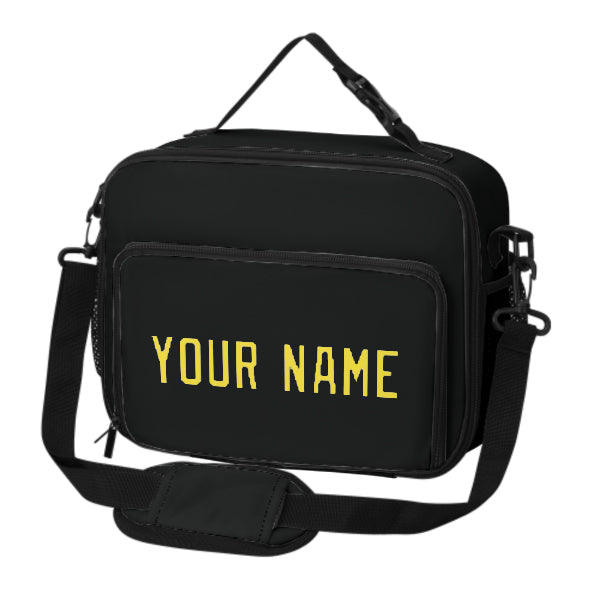 Maßgeschneidertes Schwarz Light Yellow Lunch-Tasche
