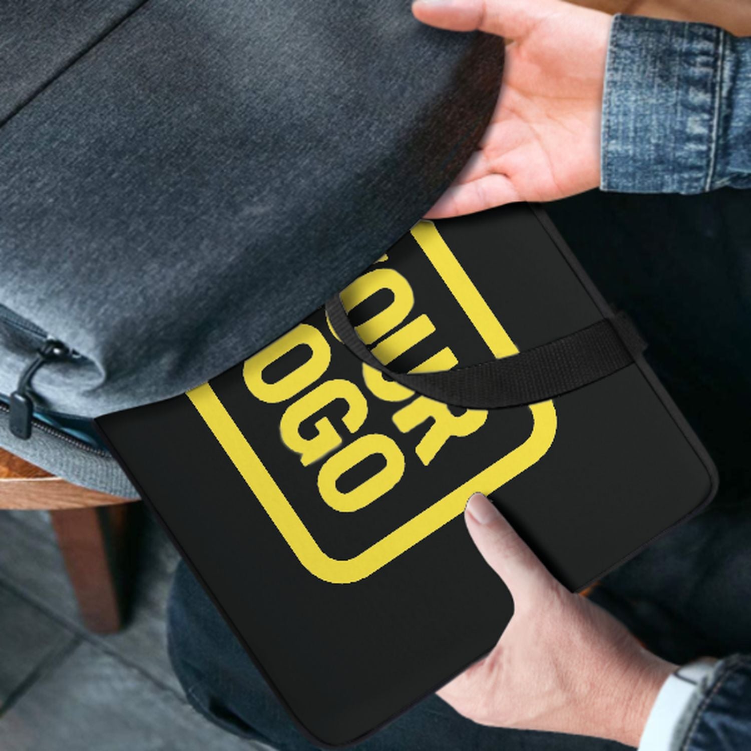 Maßgeschneidertes Schwarz Light Yellow Laptop Tasche
