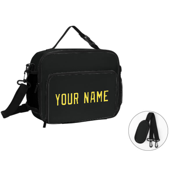 Maßgeschneidertes Schwarz Light Yellow Lunch-Tasche