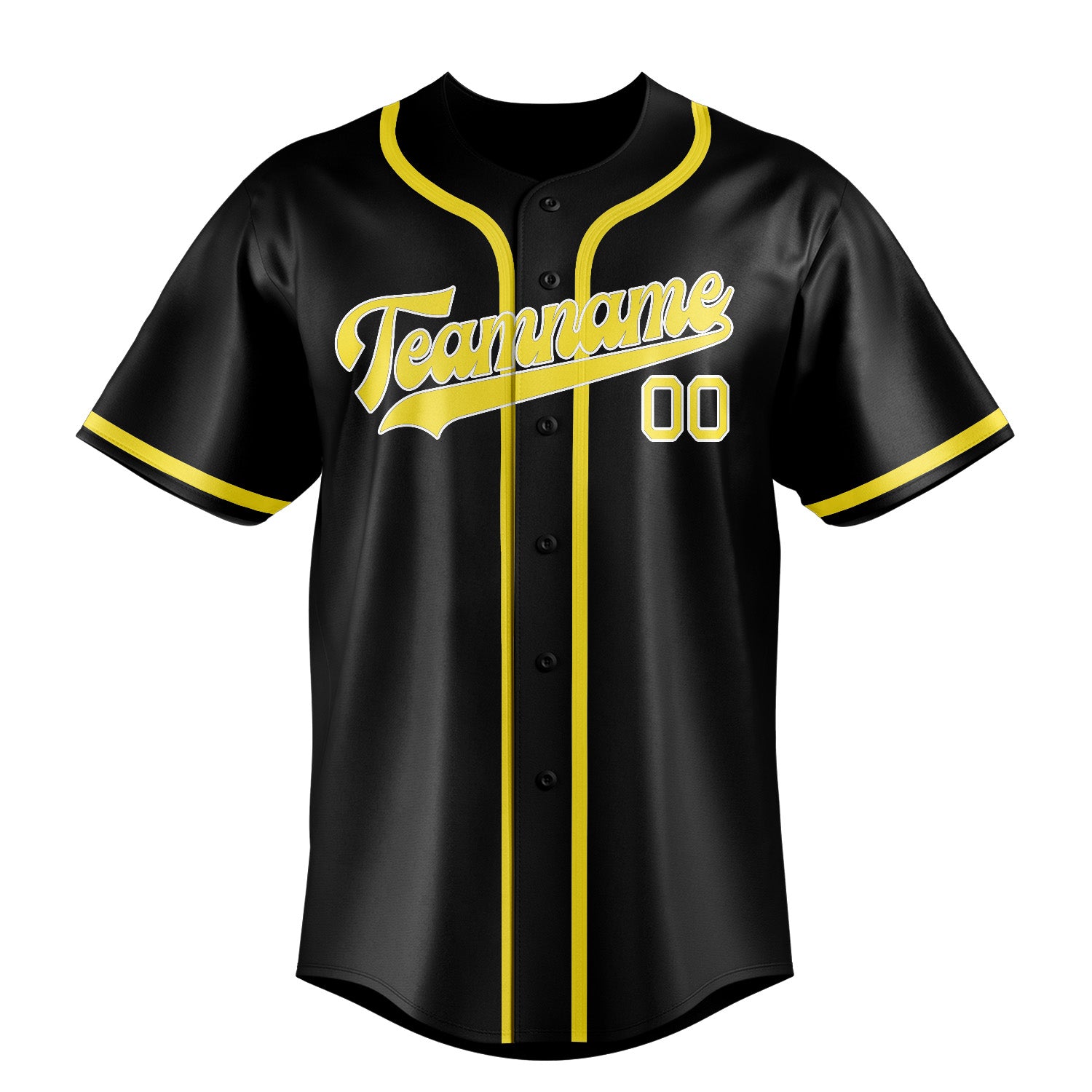 Benutzerdefiniertes Professionelles Schwarz Blassgelb Baseballtrikot