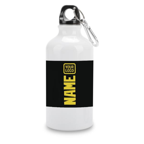 Maßgeschneidertes Schwarz Blassgelb Sportflasche