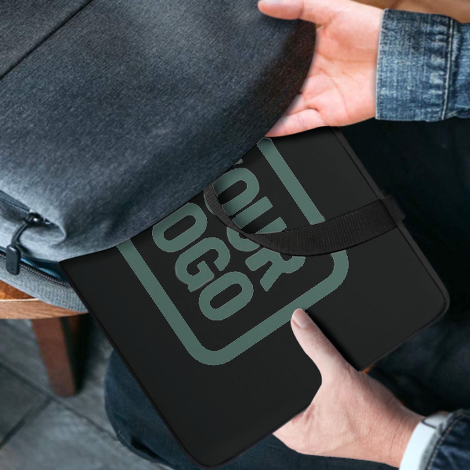 Maßgeschneidertes Schwarz Blue Green Laptop Tasche
