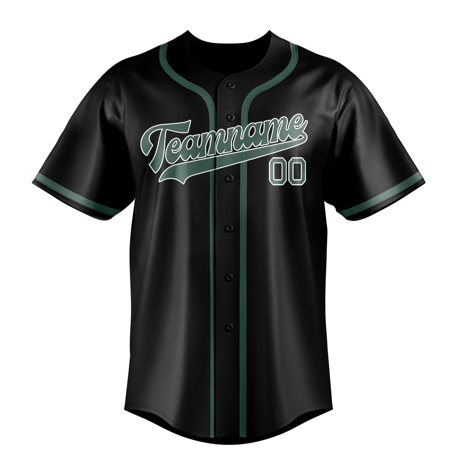 Benutzerdefiniertes Professionelles Schwarz Blaugrün Baseballtrikot