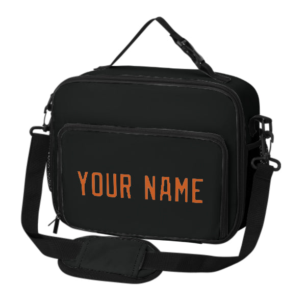 Maßgeschneidertes Schwarz Orange Lunch-Tasche