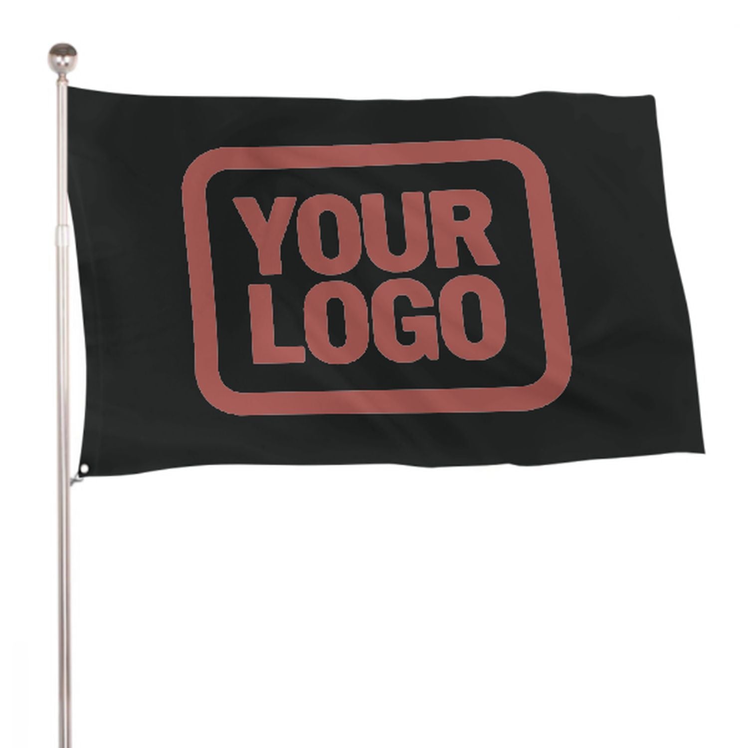 Maßgeschneidertes Schwarz Kupferrose Flagge