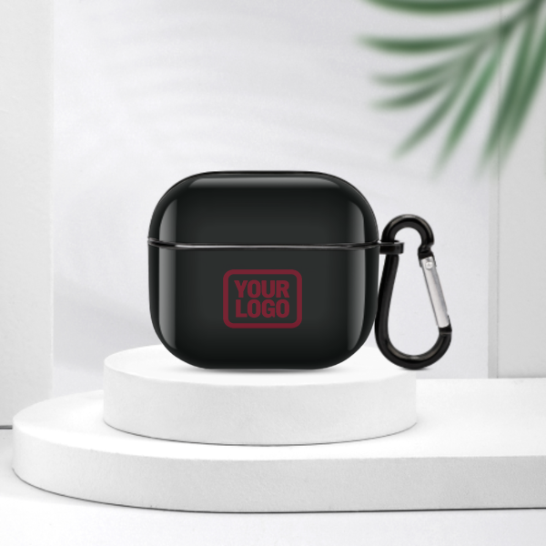 Maßgeschneidertes Schwarz Karmesinrot AirPods-Hülle (3. Generation)