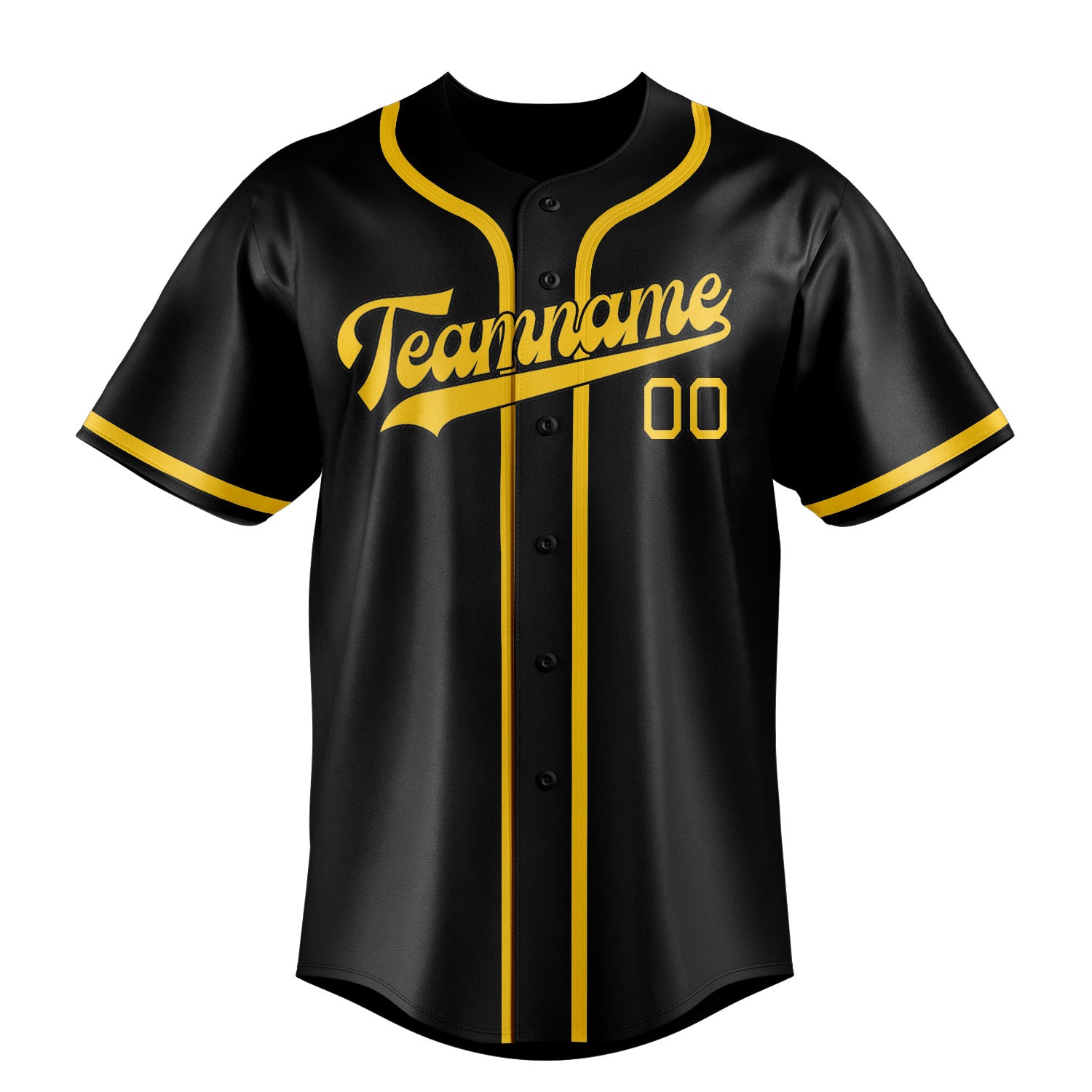 Benutzerdefiniertes Professionelles Schwarz Gold Baseballtrikot